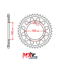MTX Rear Sprocket 45T Honda NTV650 1991-1992 11-ML0-45