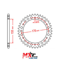 MTX Rear Sprocket 46T Triumph SPEED TRIPLE R ABS 1050 2015-2017 11-TR2-46