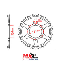 MTX Rear Sprocket 50T Triumph TIGER 800XRX low 2017-2018 11-TR4-50