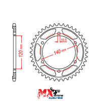 MTX Rear Sprocket 38T Kawasaki ZZR600 (ZX600D) 1990-1993 11-ZZR-38
