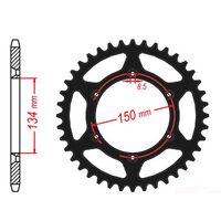 MTX Rear Sprocket 49T Black for Kawasaki KX125 2006 >520
