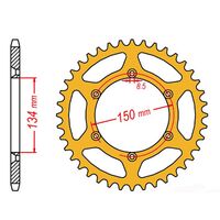 MTX Rear Sprocket 50T Gold for Kawasaki KX125 1983-1986 >520
