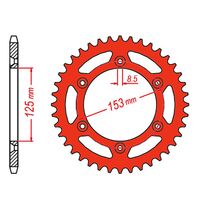 MTX Rear Sprocket 51T Red for BETA RR250 2T 2013-2018 >520