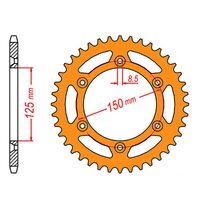 MTX Rear Sprocket 47T Orange for Husqvarna FX350 2017-2018 >520