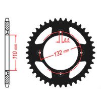 MTX Rear Sprocket 49T Black for KTM 105 XC 2008-2009 >428