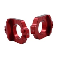 Works Connection Red Axle Blocks for Suzuki RMX 450 2023