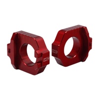 Works Connection Red Axle Blocks for Yamaha YZ 250 2002-2025