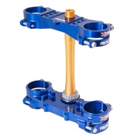 XTRIG Blue Triple Clamps ROCS Tech Offset 22mm for Yamaha YZ 450 F 2018-2022