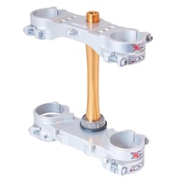 XTRIG Silver Triple Clamps ROCS Tech Offset 27mm for Suzuki RM 85 2006-2026