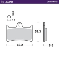 MotoMaster Front Brake Pads for Yamaha YZF-R1M 2015-2024 RoadPRO Carbon 