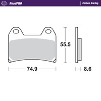 MotoMaster Front Brake Pads for Aprilia RSV1000 MILLE 1998-2000 RoadPRO Carbon 