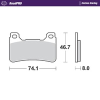 MotoMaster Front Brake Pads for Honda CBR1000RR 2004-2016 RoadPRO Carbon 