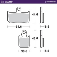 MotoMaster Front Brake Pads for Yamaha VMX-17 VMAX 2009-2018 RoadPRO Carbon 