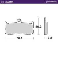 MotoMaster Front Brake Pads for Triumph 675 DAYTONA 2009-2017 RoadPRO Carbon 