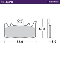 MotoMaster Front Brake Pads for Ducati 1260 MULTISTRADA ENDURO 2019-2020 RoadPRO Carbon 