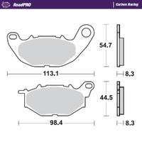 MotoMaster Front Brake Pads for Yamaha MT-03 321CC 2016-2024 RoadPRO Carbon 