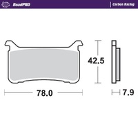 MotoMaster Front Brake Pads for Honda CBR1000RR ABS 2017-2019 RoadPRO Carbon 