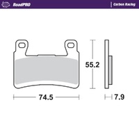 MotoMaster Front Brake Pads for Hyosung GT650 R 2005-2014 RoadPRO Carbon 
