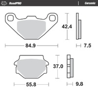 MotoMaster Front Brake Pads for Kawasaki KR250 1985-1986 RoadPRO Ceramic 