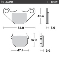 MotoMaster Front Brake Pads for Kawasaki KX80 1984-1996 RoadPRO Ceramic 