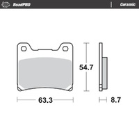 MotoMaster Front Brake Pads for Yamaha RZ500 1984-1985 RoadPRO Ceramic 