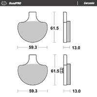 MotoMaster Front Brake Pads for Harley 1340 FXWG WIDE GLIDE (80CI) 1982-1986 RoadPRO Ceramic 