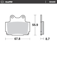 MotoMaster Front Brake Pads for Yamaha RZ350R 1985-1986 RoadPRO Ceramic 