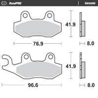 MotoMaster Rear Brake Pads for Triumph 1050 SPEED TRIPLE 2005-2015 RoadPRO Ceram 