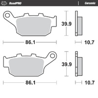 MotoMaster Rear Brake Pads for Triumph 650 DAYTONA 2005 RoadPRO Ceramic 