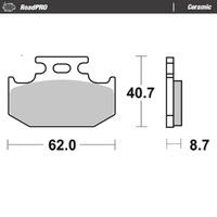 MotoMaster Rear Brake Pads for Suzuki DR350 1990-1999 RoadPRO Ceramic 