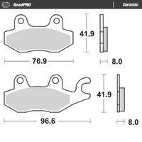 MotoMaster Rear Brake Pads for Kawasaki Z500 SE 2024 RoadPRO Ceramic 