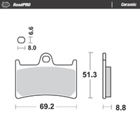 MotoMaster Front Brake Pads for Yamaha YZF-R6 2017-2022 RoadPRO Ceramic 