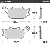 MotoMaster Rear Brake Pads for Suzuki DL650 V-STROM ABS 2007-2021 RoadPRO Ceram 