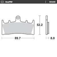 MotoMaster Front Brake Pads for Kawasaki ZX-9R 1996-2003 RoadPRO Ceramic 