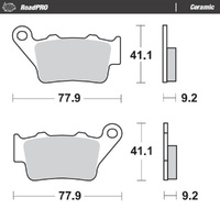 MotoMaster Rear Brake Pads for CF Moto 650MT 2017-2024 RoadPRO Ceramic 