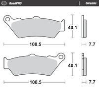 MotoMaster Rear Brake Pads for Moto Guzzi 1400 CALIFORNIA CUSTOM 2013 RoadPRO Ceramic 