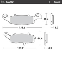 MotoMaster Front Brake Pads for Kawasaki ER-5 ER500 2001-2005 RoadPRO Ceramic 