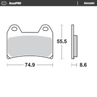MotoMaster Front Brake Pads for BMW F800 GT 2013-2019 RoadPRO Ceramic 