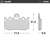 MotoMaster Front Brake Pads for BMW K1200 R 2005-2006 RoadPRO Ceramic 