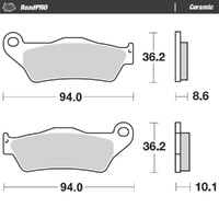 MotoMaster Rear Brake Pads for BMW K1200 R 2005-2008 RoadPRO Ceramic 