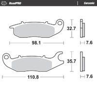 MotoMaster Front Brake Pads for Honda Z125MA MONKEY 2018-2022 RoadPRO Ceramic 