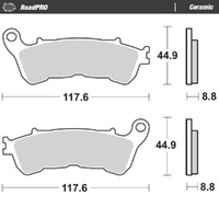 MotoMaster Front Brake Pads for Honda CB400 SUPER FOUR ABS 2008-2016 RoadPRO Ceramic 