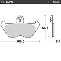 MotoMaster Front Brake Pads for BMW K1100 LT ABS 11 TOUR 1994-1996 RoadPRO Ceram 