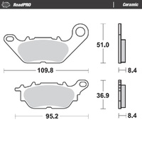 MotoMaster Front Brake Pads for Yamaha YZF-R15M 2023-2024 RoadPRO Ceramic 