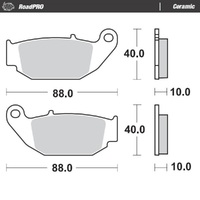 MotoMaster Rear Brake Pads for Honda CBR125R 2011-2014 RoadPRO Ceramic 