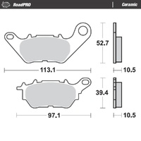 MotoMaster Rear Brake Pads for Yamaha YZF-R3 2019-2024 RoadPRO Ceramic 