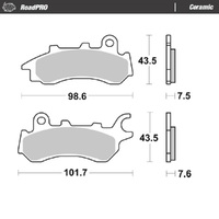 MotoMaster Front Brake Pads for Honda CB125F 2022 RoadPRO Ceramic 