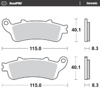 MotoMaster Rear Brake Pads for Honda VTX1800C 2002-2009 RoadPRO Ceramic 