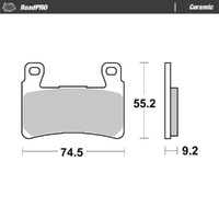 MotoMaster Front Brake Pads for Harley 1750 FLHC HERITAGE CLASSIC (107CI) 2018-2019 RoadPRO Ceramic 