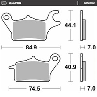 MotoMaster Front Brake Pads for Kawasaki Z125 PRO 2016-2022 RoadPRO Ceramic 